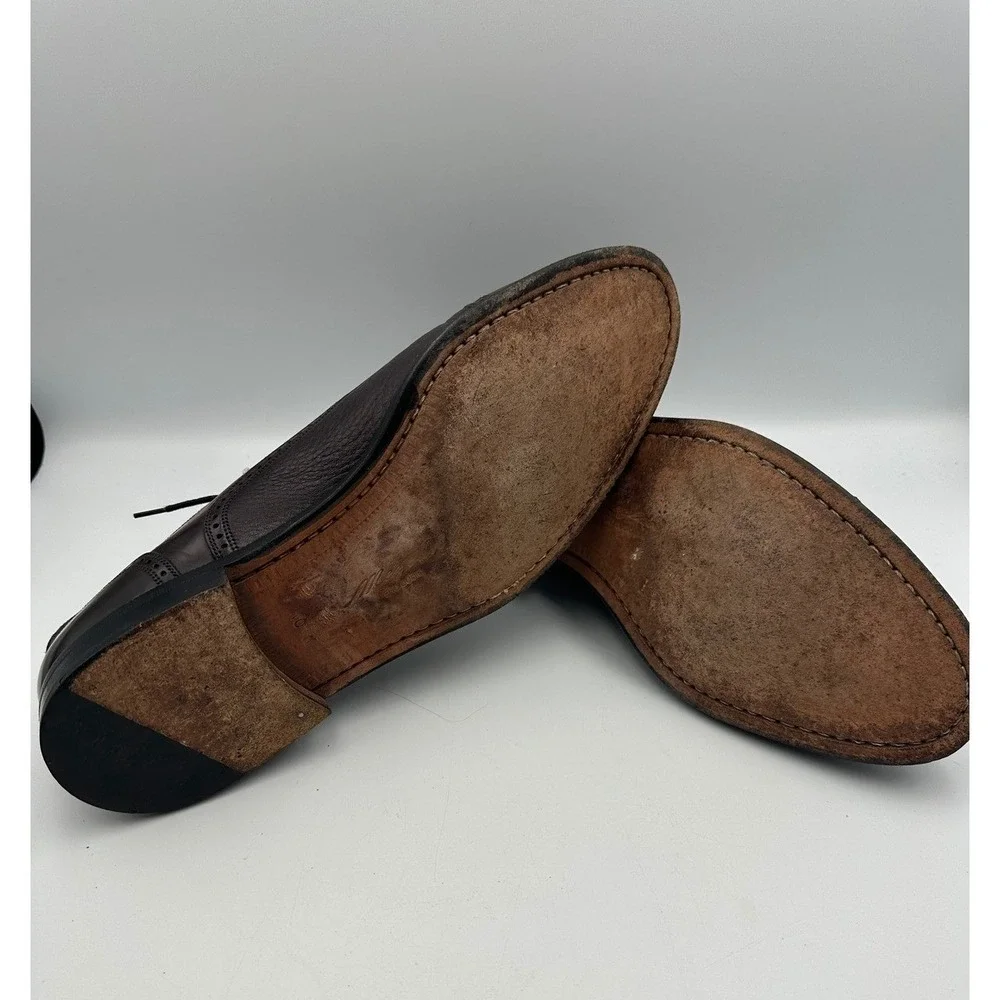 Mezlan Florence Oxford Derby Dress‎ Shoes Mens 10 Brown Leather Brogue Cap Toe